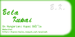 bela kupai business card